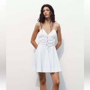 Zara Bow Trim Gambardine Mini Dress